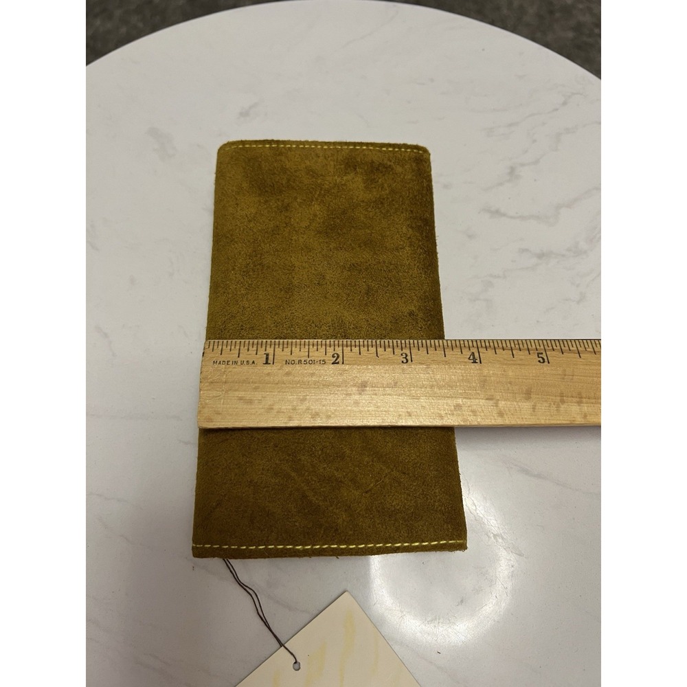 Vintage 1970s Suede Leather Wallet Clutch Made in Hong Kong NOS - Picture 15 of 15